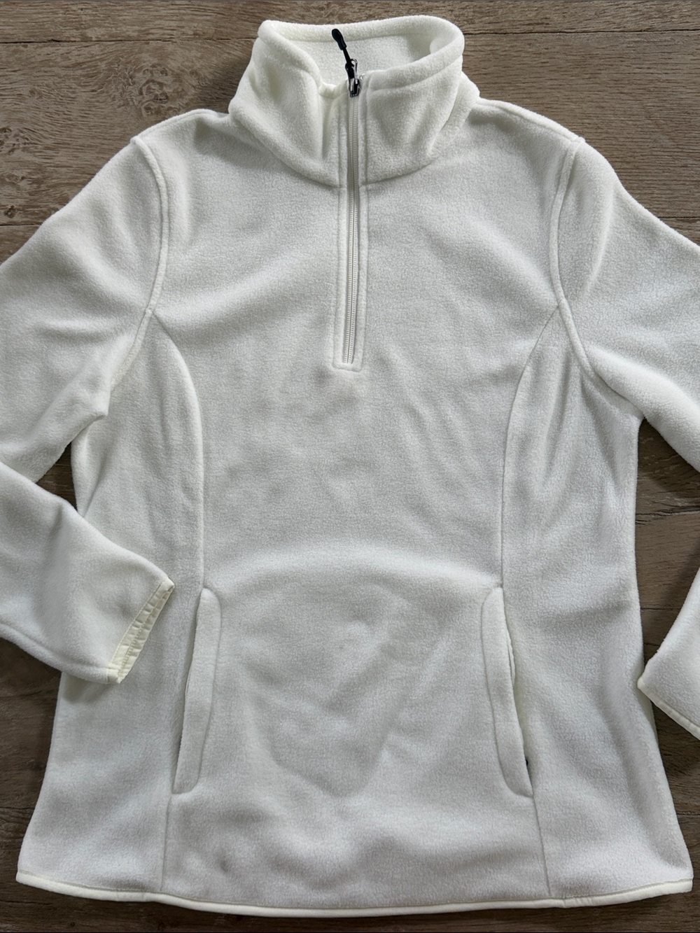 Women's White Half-Zip Fleece Pullover M